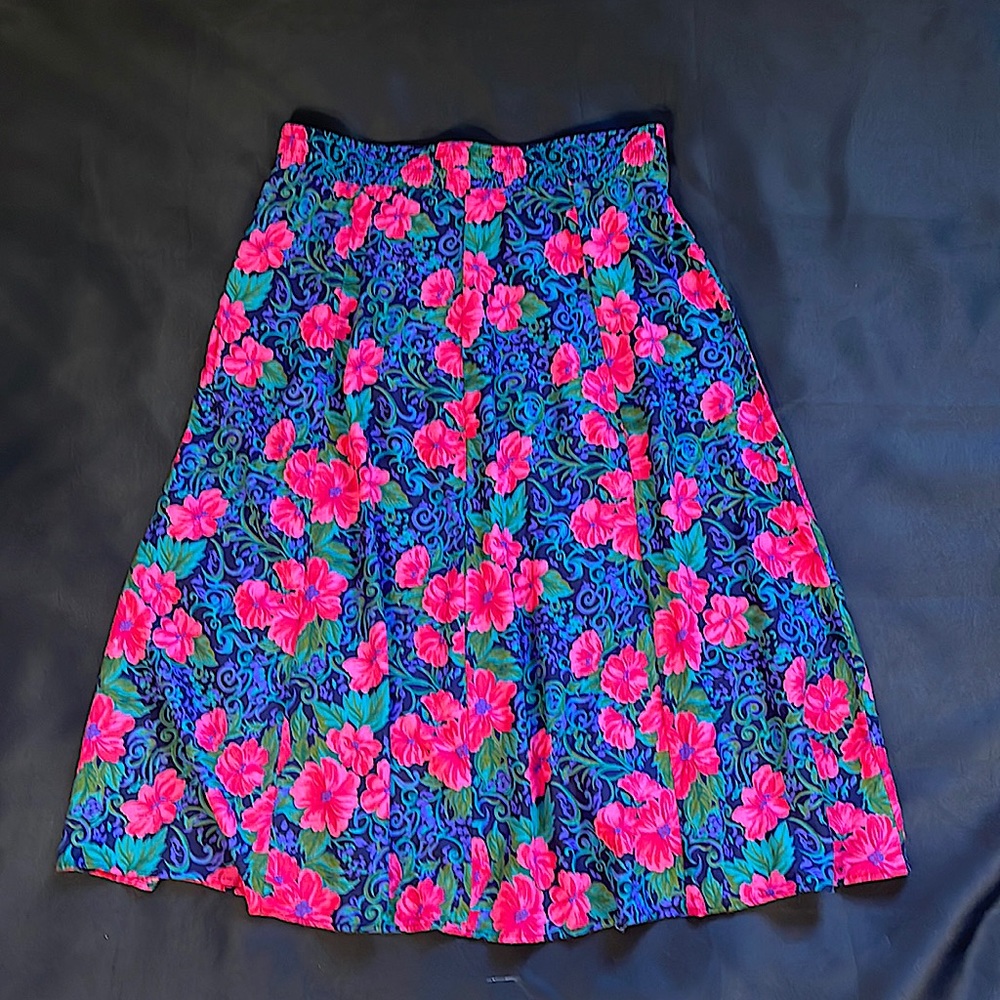 Vintage Floral MIDI Skirt